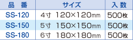 角型クリアシート　サイズ＆価格表