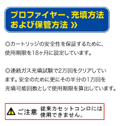 プロファイヤー カートリッジ　ガスボンベ　充填用